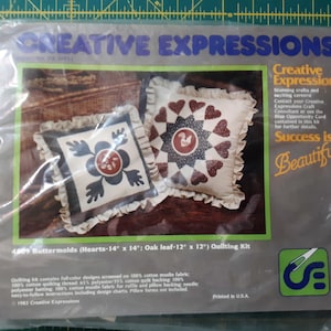 Vintage Creative Expressions/ Hearts and Oak Leaf/ 4809 Buttermolds Quilting Kit/ New & Sealed