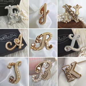 Letter brooch | The first letter of the name brooch | Monogram brooch | Vintage style letter | Custom personal gift | Alphabet letter pin