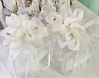 10 Bomboniere PVC Box favor clear wedding gift idea 6cm cube per 10 pack boxes 