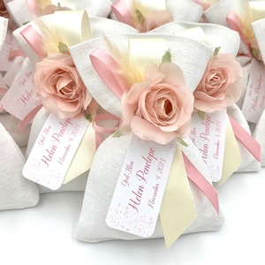 10 pcs, Personalized baptism favor for guests, Girl Baptism favor, koufeta bomboniera, greek bomboniera,  italian bomboniere.