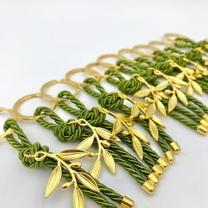 10 pezzi, bomboniere per battesimo a forma di ramo d'ulivo, portachiavi a forma di ramo d'ulivo, bomboniere per matrimonio greco, bomboniere per matrimonio a forma di ulivo, baby shower a tema ulivo.