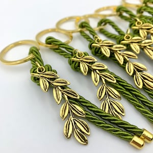 10Pcs Favors Keychain With Olive Branch | Olive Branch Wedding | All Event Favors | Baptism Keepsake | Unique Wedding Gifts | Rosary Gift