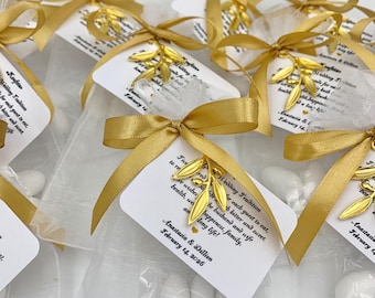 50 pcs,  Greek Boubounieres,  Olive Branch favors, Koufeta, Olive Wedding favors, Greek Tradition bomboniera, Italian bomboniere.