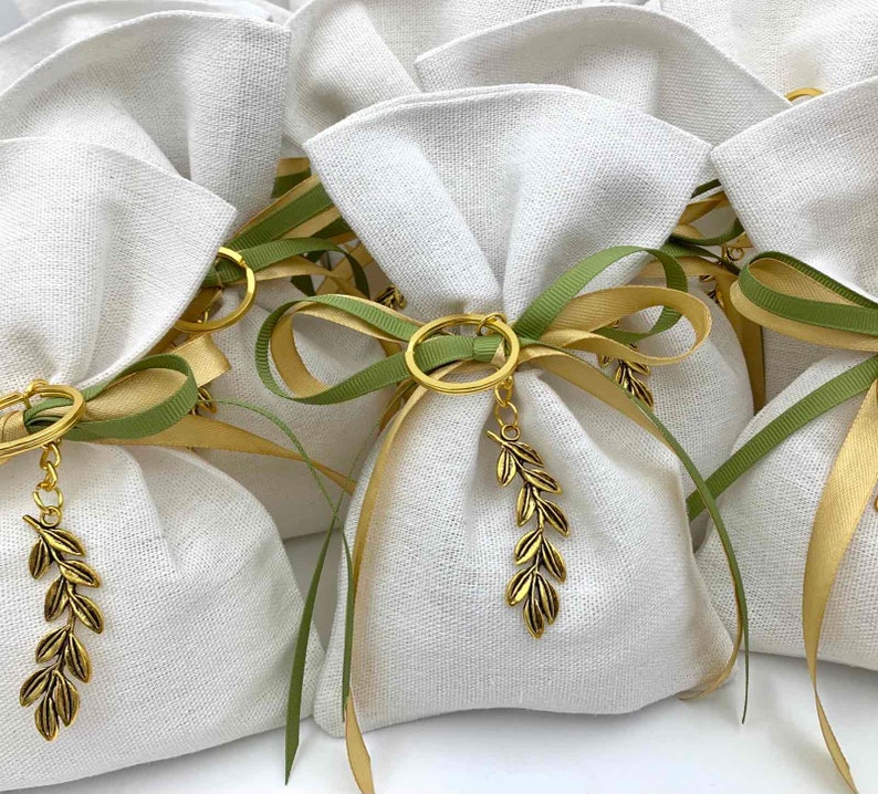 Olive branch favors, Wedding bomboniere, Olive branch boubounieres, greek orthodox baptism boubounieres, Greek boubounieres, 10 pcs, image 3