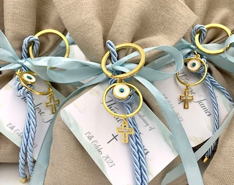 10 pcs,  Evil eye favor, Personalized baptism favors for guests, Greek baptism favors boy,koufeta, enamel evil eye, greek boubounieres