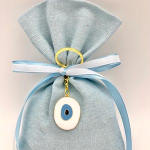 10 pcs, Greek orthodox boubounieres, christening favor, boubounieres, baptism, greek bomboniera, evil eye boubounieres, enamel evil eye.
