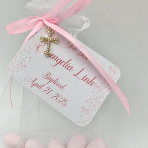 50 pcs | Greek boubounieres | Greek Koufeta | Baptism bomboniere | Pink Koufeta | Cross favors | Girl baptism