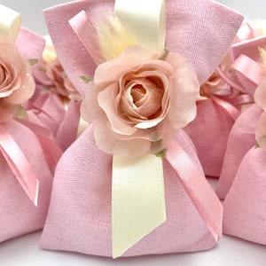 10 pcs, Flower baptism favor pouch, Girl Baptism favor, koufeta bomboniera, greek bomboniera,  Boubounieres Koufeta Flower.