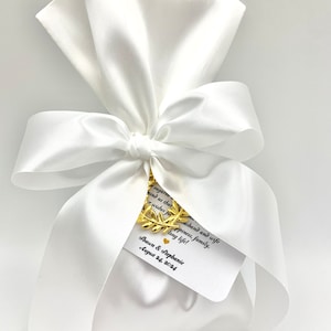 10 pcs, Greek Wedding favor tags, Boubouniera Tags, Koufeta Bomboniera, Wedding satin bags, Italian Wedding, Almond Favor Tags