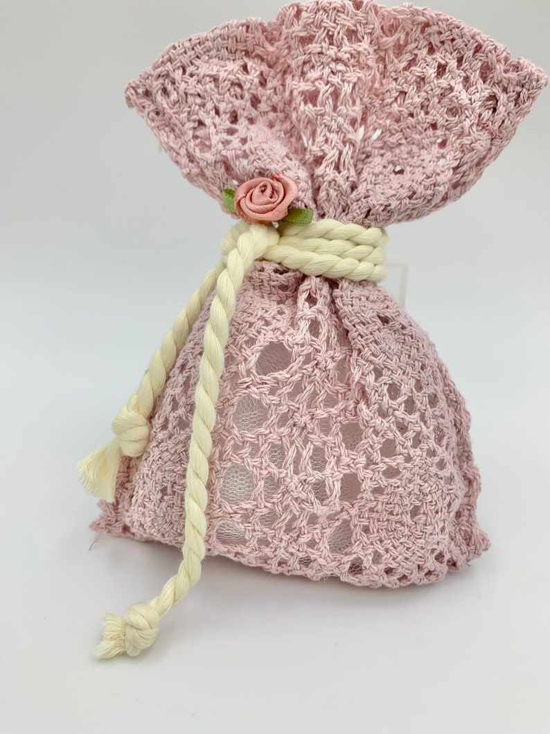 Romantic Lace Bomboniera for Guests, Baptism favor bags for Greek Orthodox Baptism, Boubouniera, Wedding Lace favors..