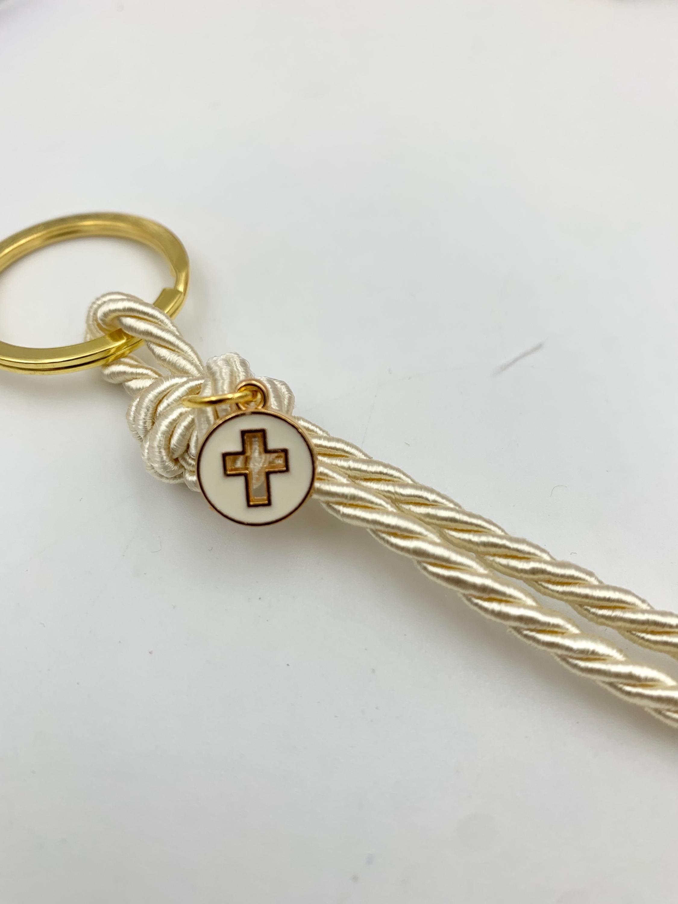 10 Pcs Personalized Baptism Keychains | Greek Cross Keyring With ...