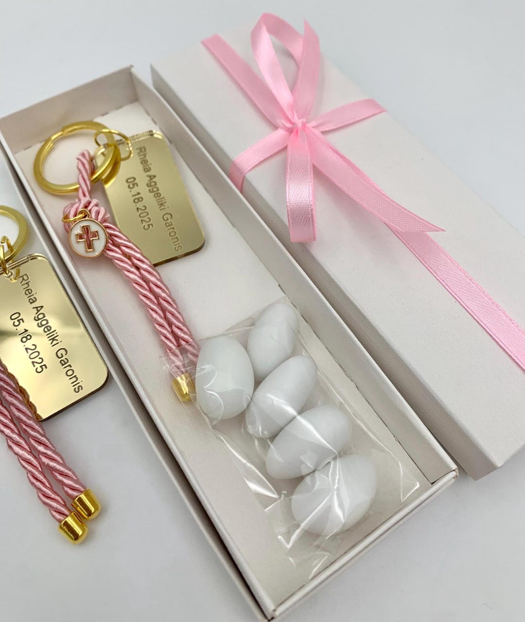 Keychain Baptism Favors, Cross Baptism Favor, Greek Boubouniera ...