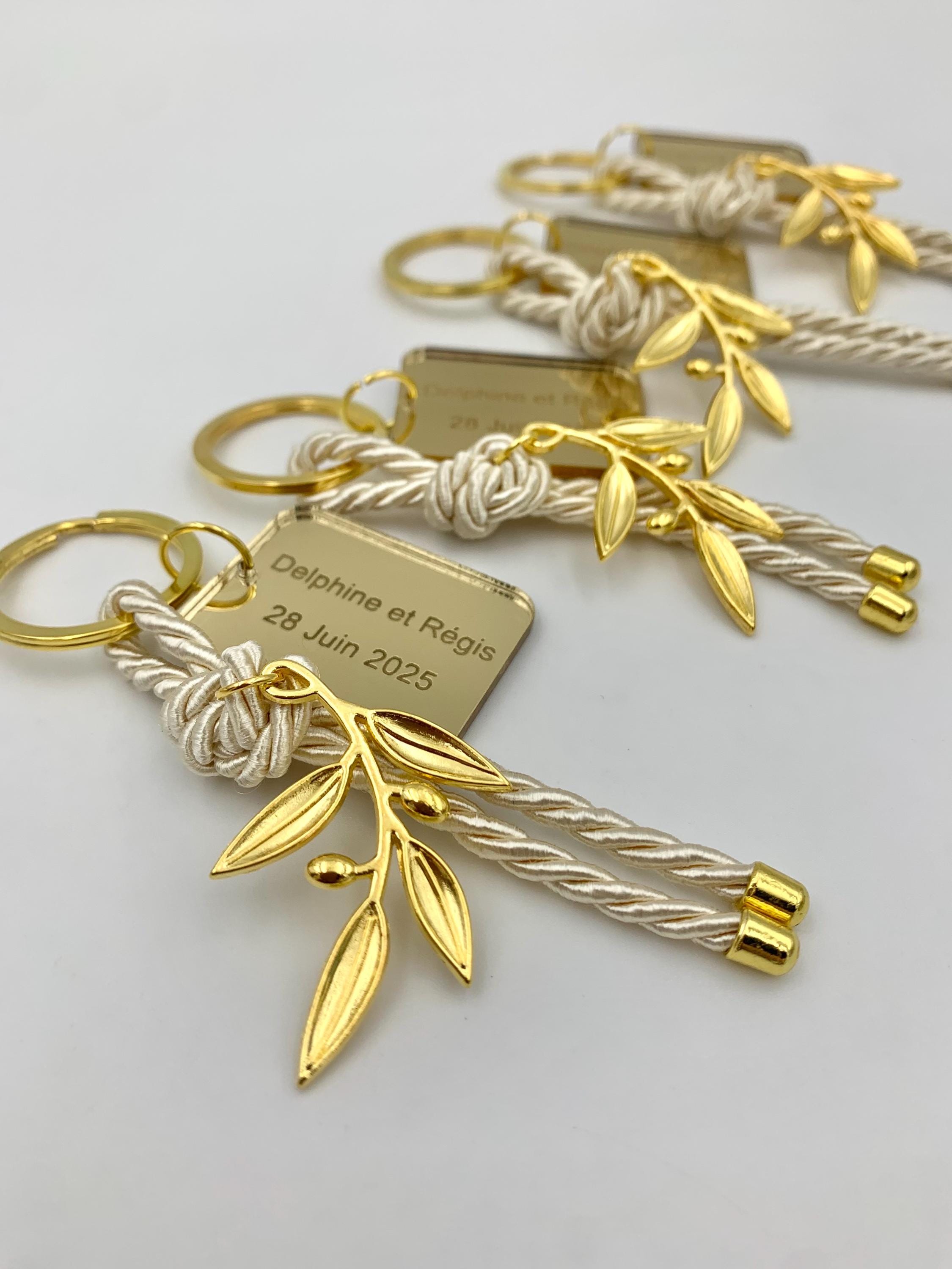 Personalized Olive Branch Keychain