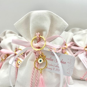 10 pezzi, bomboniera anti-malocchio, bomboniera per battesimo bambina, bomboniera portachiavi, bomboniera koufeta, bomboniera greca, sacchetti per battesimo, battesimo ortodosso,