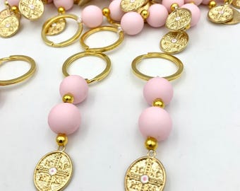 10 pcs, Martyrika for Greek Orthodox Baptism with Konstantinato and evil eye, Baptism Favors Keychains for Girls, First communion