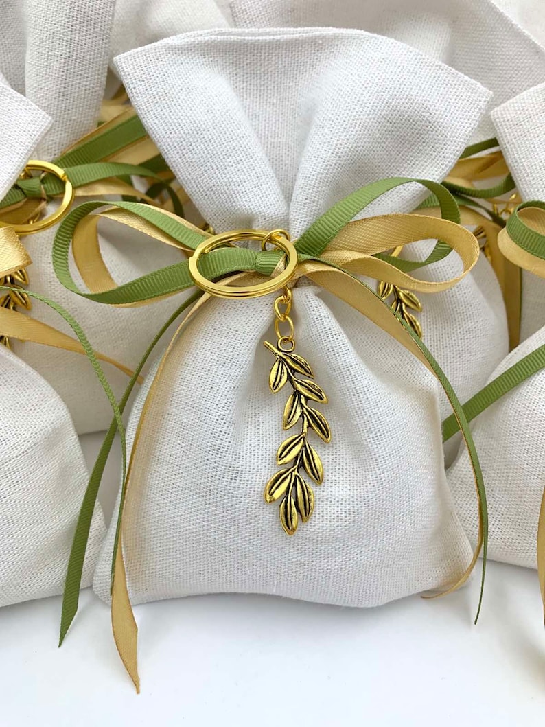 Olive branch favors, Wedding bomboniere, Olive branch boubounieres, greek orthodox baptism boubounieres, Greek boubounieres, 10 pcs, image 6