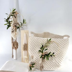 Olive baptism set- Baby boy christening candle - Towel set- Baptism girl set - Greek baptism set-Orthodox Baptism-Greek Christening