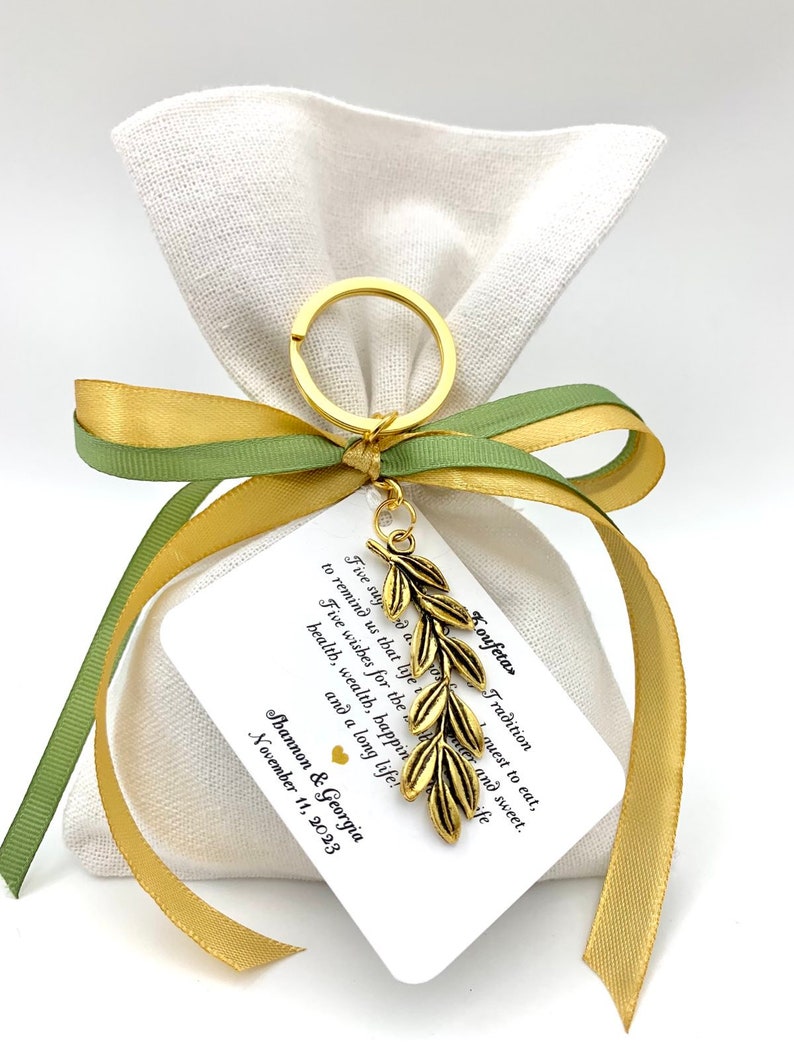 Olive branch favors, Wedding bomboniere, Olive branch boubounieres, greek orthodox baptism boubounieres, Greek boubounieres, 10 pcs, image 1