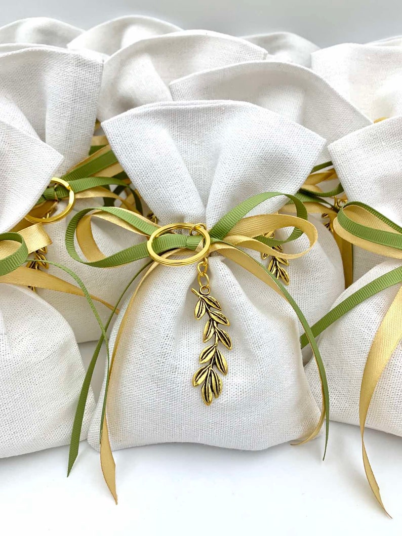 Olive branch favors, Wedding bomboniere, Olive branch boubounieres, greek orthodox baptism boubounieres, Greek boubounieres, 10 pcs, image 2