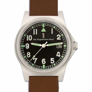 Reloj militar G10 con correa de cuero marrón. imagen 1