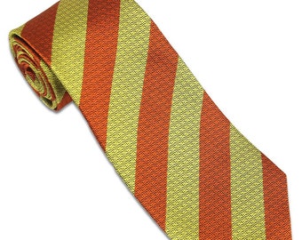 Orange & Yellow Stripes Tie (Silk Non Crease)