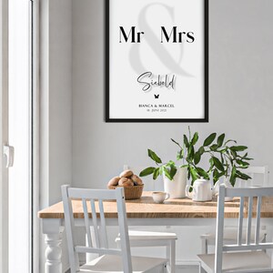 Personalisierte Fußmatte „Mrs & Mr Nachname“ – Rutschfest, Waschbar, 60x40 Cm, Weiß, Perfekt Als Hochzeitsgeschenk