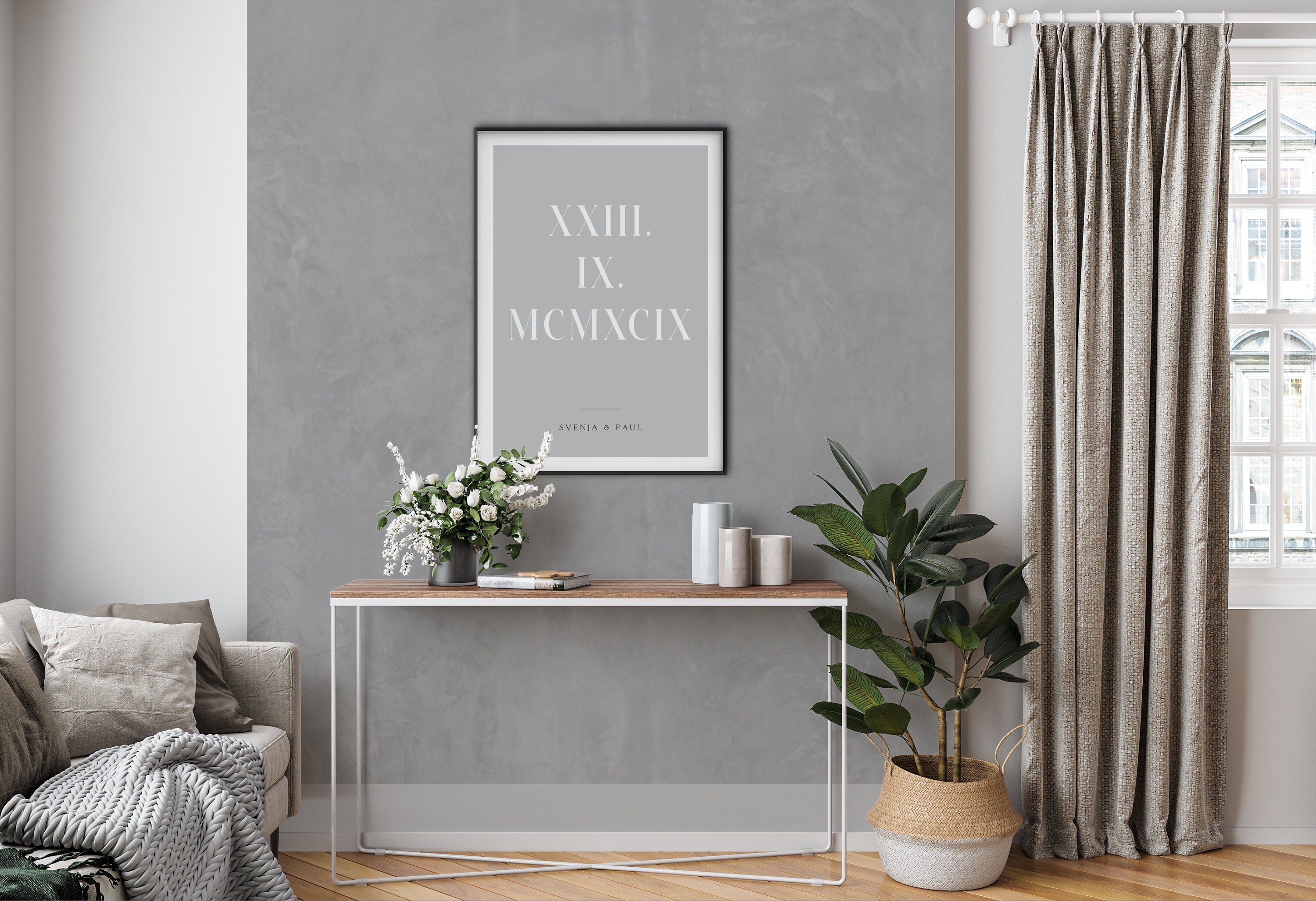 Poster Wunschdatum Römische Zahlen Datum personalisiert mit | Etsy