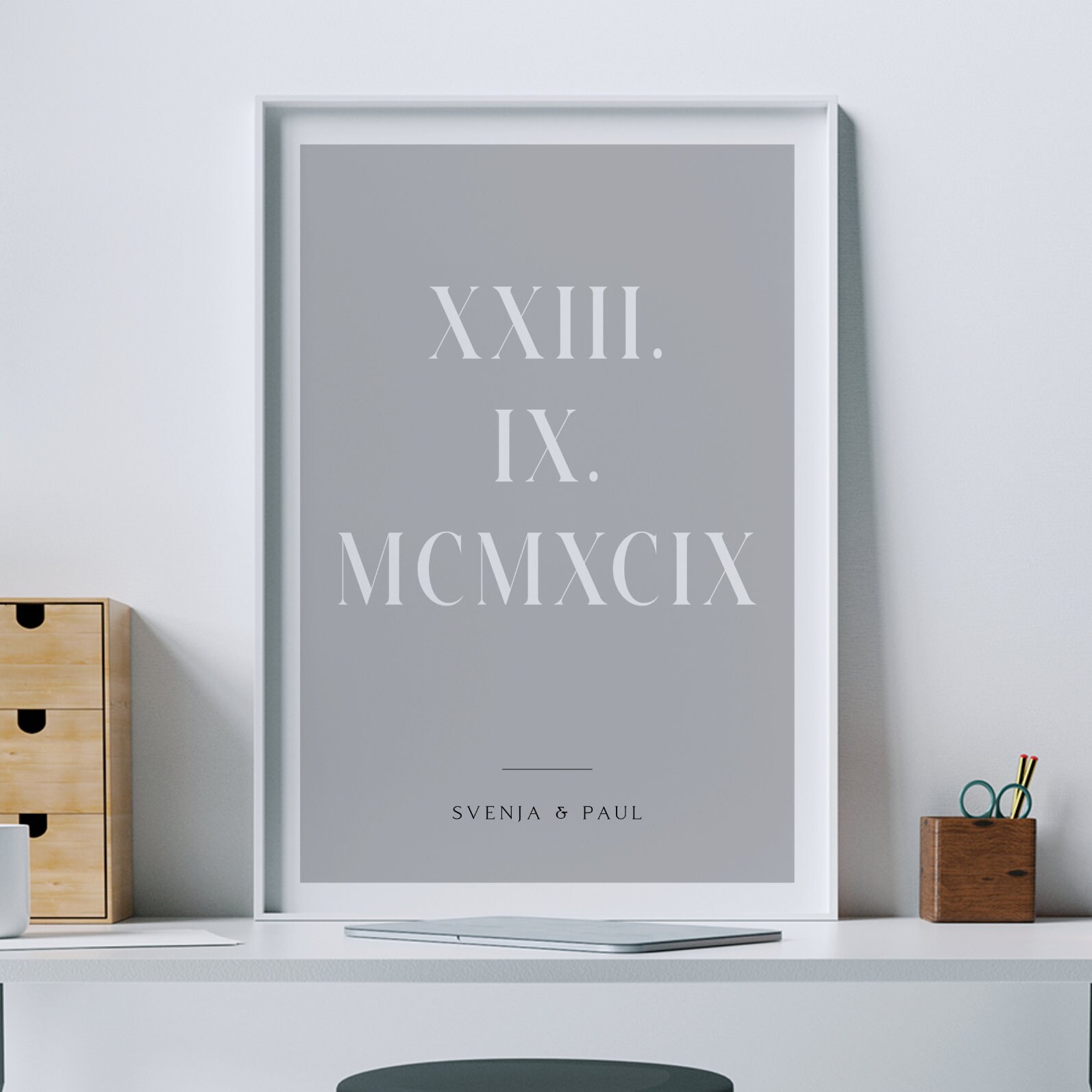 Poster Wunschdatum Römische Zahlen Datum personalisiert mit | Etsy