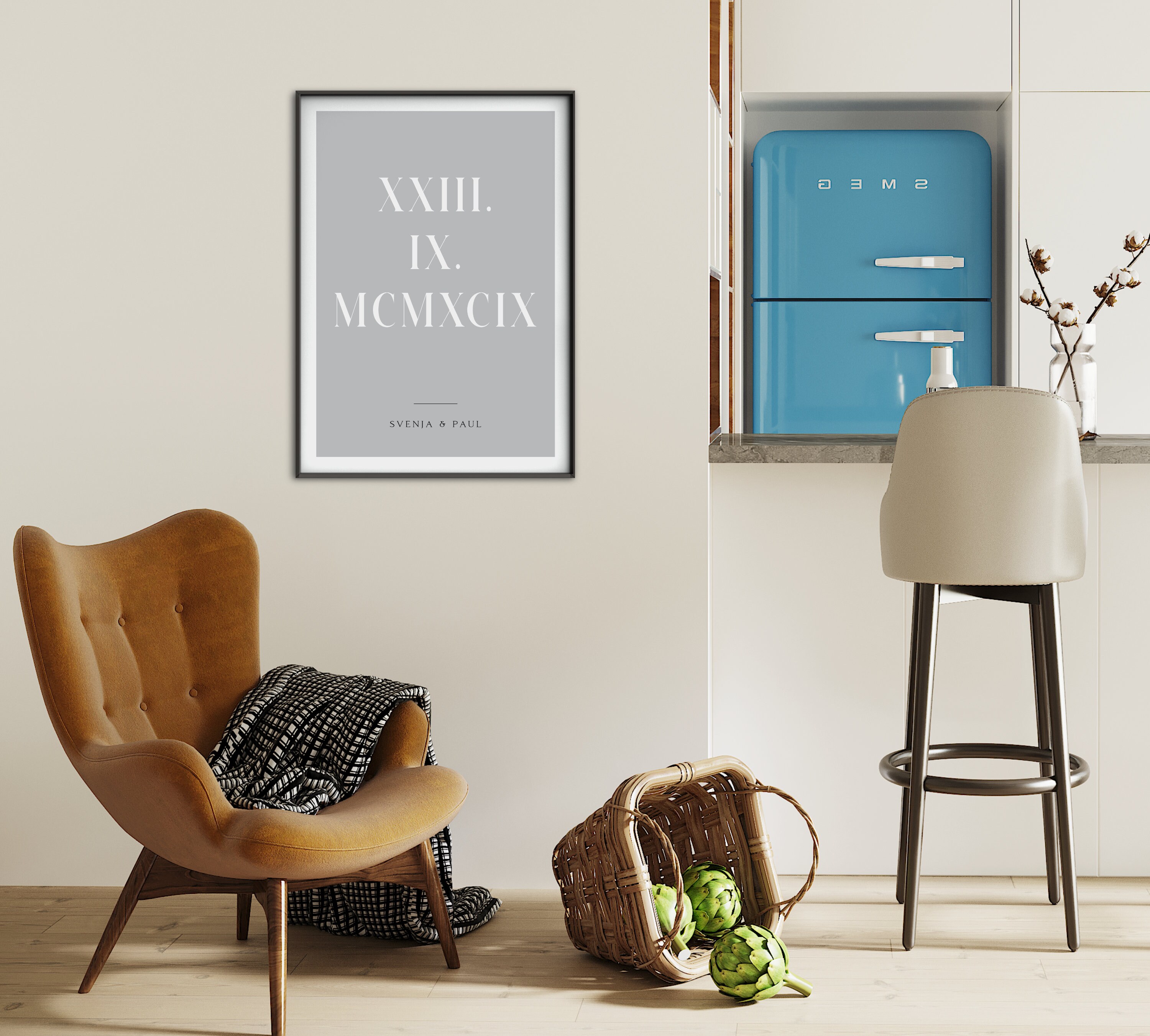 Poster Wunschdatum Römische Zahlen Datum personalisiert mit | Etsy