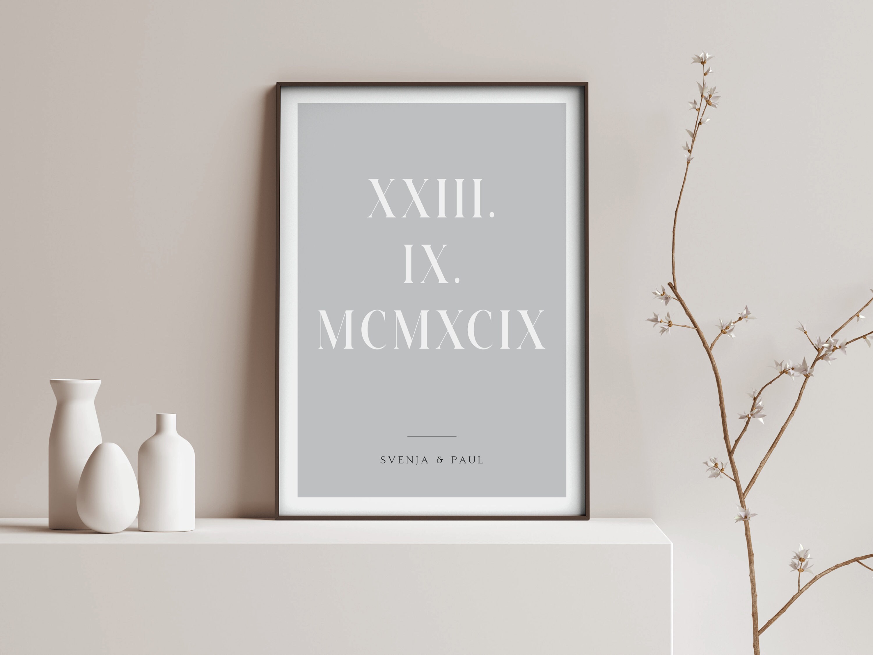 Poster Wunschdatum Römische Zahlen Datum personalisiert mit | Etsy