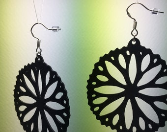 recycled rubber dangle earrings