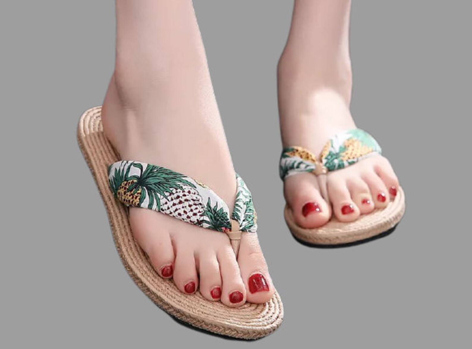 Women's Handmade Straw Flip Flops Sandals Etsy