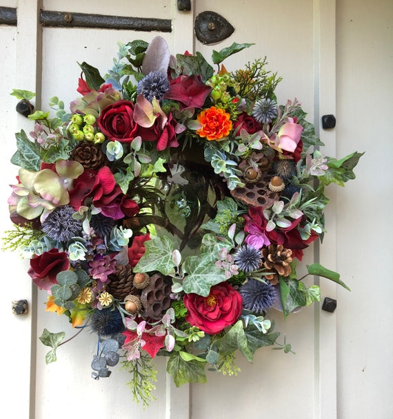 Large Dried Floral Wreath - Outdoor - Wedding - DIY  Dried floral wreaths,  Dried flower wreaths, Outdoor christmas wreaths
