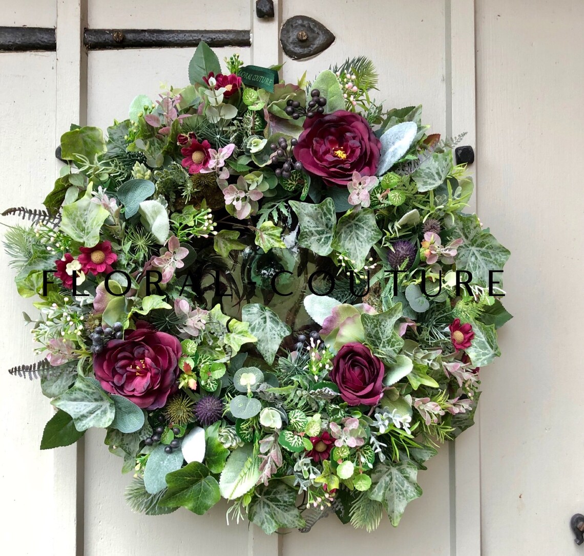 Winter Wreath Handmade Front Door Wreath Artificial Door Etsy
