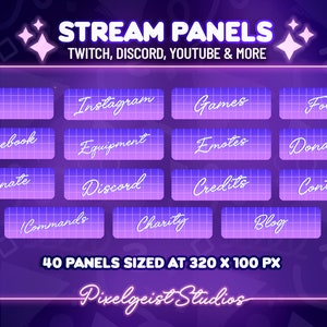 Retro 80s Neon Sign Twitch Steam Panels, Retrowave Twitch Panels, Retro ...