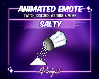 Animierter Salz Emote, Twitch Emote Salzig, animierte Emotes, Emote Salz, Wütend, Salzstreuer Emote, Streamer Grafik, Sofortiger digitaler Download