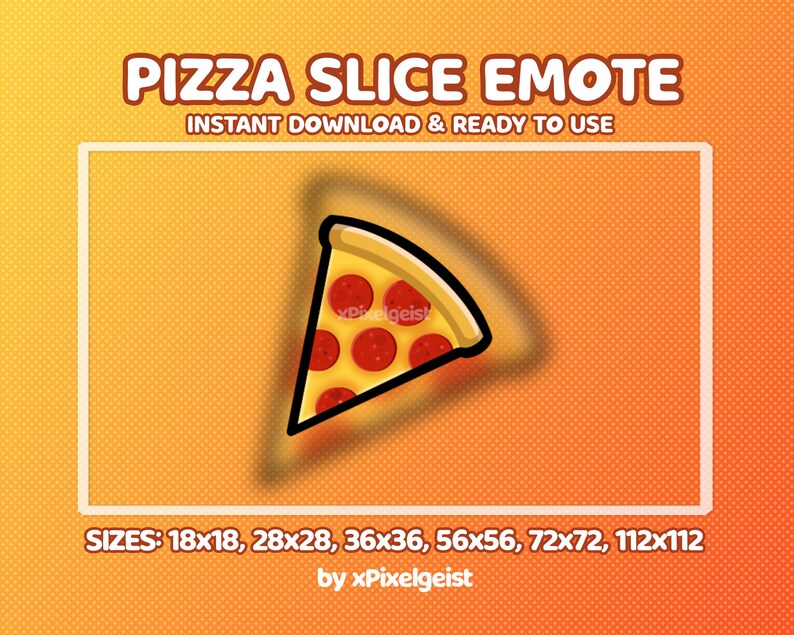Pizza Slice Emote Pizza Streamer Graphic Twitch Emote Gamer Etsy