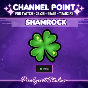 Shamrock Channel Point, Four Leaf Clover Channel Point, Lucky Emotes, Irish Stream Aesthetic, Twitch Channel Point, Stream Graphics