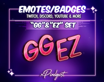 GG EZ Twitch Emotes: Streamer Graphics Set (Instant Download)