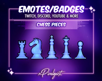 Chess Pieces Sub Badges: Twitch Emotes for Streamers (Digital Download)