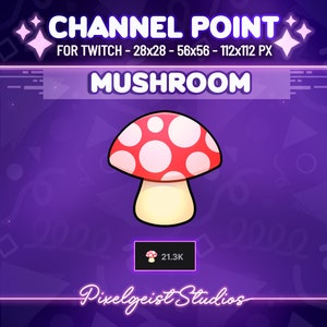Ponto de canal de cogumelo, ponto de canal Toadstool, tema Forest Stream, estética de fluxo de fantasia, ponto de canal Twitch, gráficos de fluxo