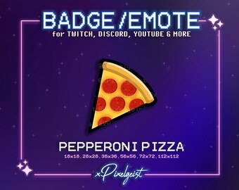 Pizza Slice Twitch Emote: Pepperoni Streamer Graphic (Instant Download)