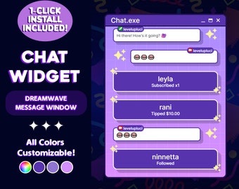 Animated Vaporwave Chatbox Overlay: Twitch StreamElements Widget (Digital Download)