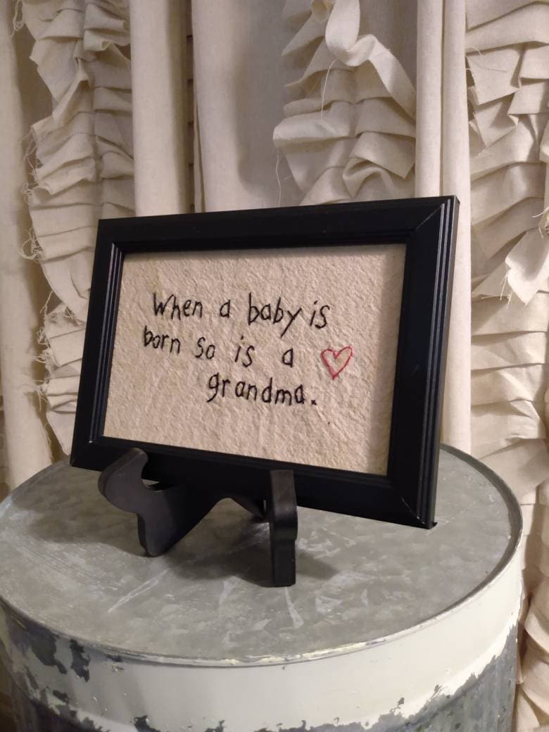 When a Baby is Born so is a Grandma Hand Stitchery 4x6 Etsy