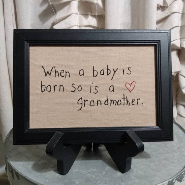 When a Baby is Born so is a Grandma Pillow Etsy