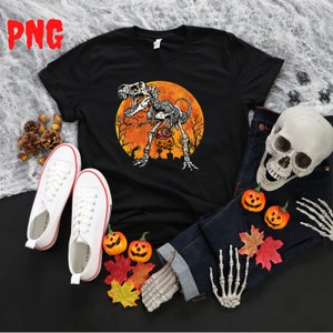 Dinosaurios Halloween PNG, Dinosaurio PNG Boo Png, T Rex Png, Diseño de sublimación del esqueleto de Halloween, Descarga instantánea