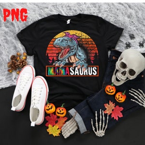 Mamasaurus Halloween PNG, dinosaurio PNG calabaza png, T Rex png, diseño de sublimación del esqueleto de Halloween, descarga instantánea