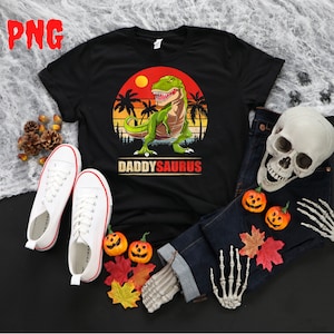 Daddy Saurus Halloween PNG, Dinosaur PNG Boo Png, T Rex Png, Halloween Skeleton Sublimation Design,Instant Download