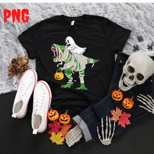 Dinosaurs Halloween PNG, Dinosaur PNG Pumpkin Png, T Rex Png, Halloween Skeleton Sublimation Design,Instant Download