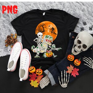 Dinosaurs Halloween PNG, Dinosaur PNG Skeleton Png, T Rex Png, Halloween Skeleton Sublimation Design,Instant Download